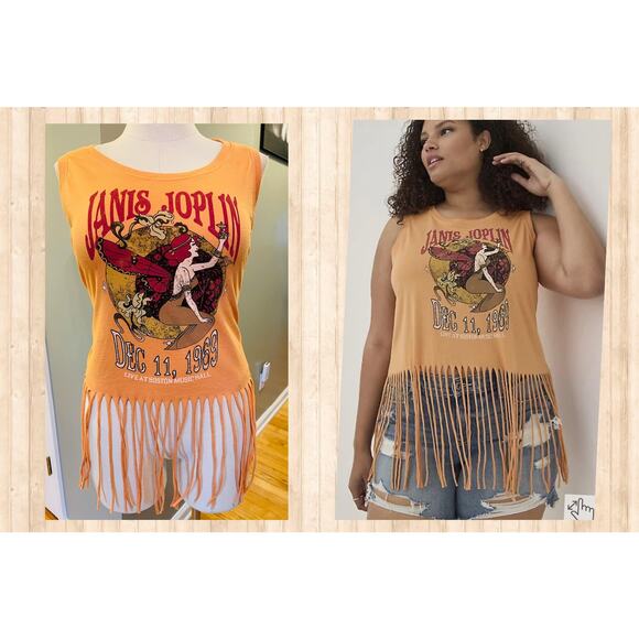Torrid 2 (2X) Janis Joplin Rock Concert Festival Fairy‎ Fringe Tank Top Boho New - Picture 1 of 2
